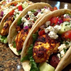 Poulet à la Grecque en Wraps 3 Ingrédients frais pour wraps au poulet à la grecque