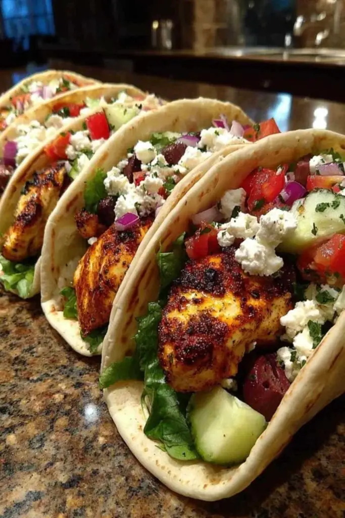 Poulet à la Grecque en Wraps 2 Ingrédients frais pour wraps au poulet à la grecque