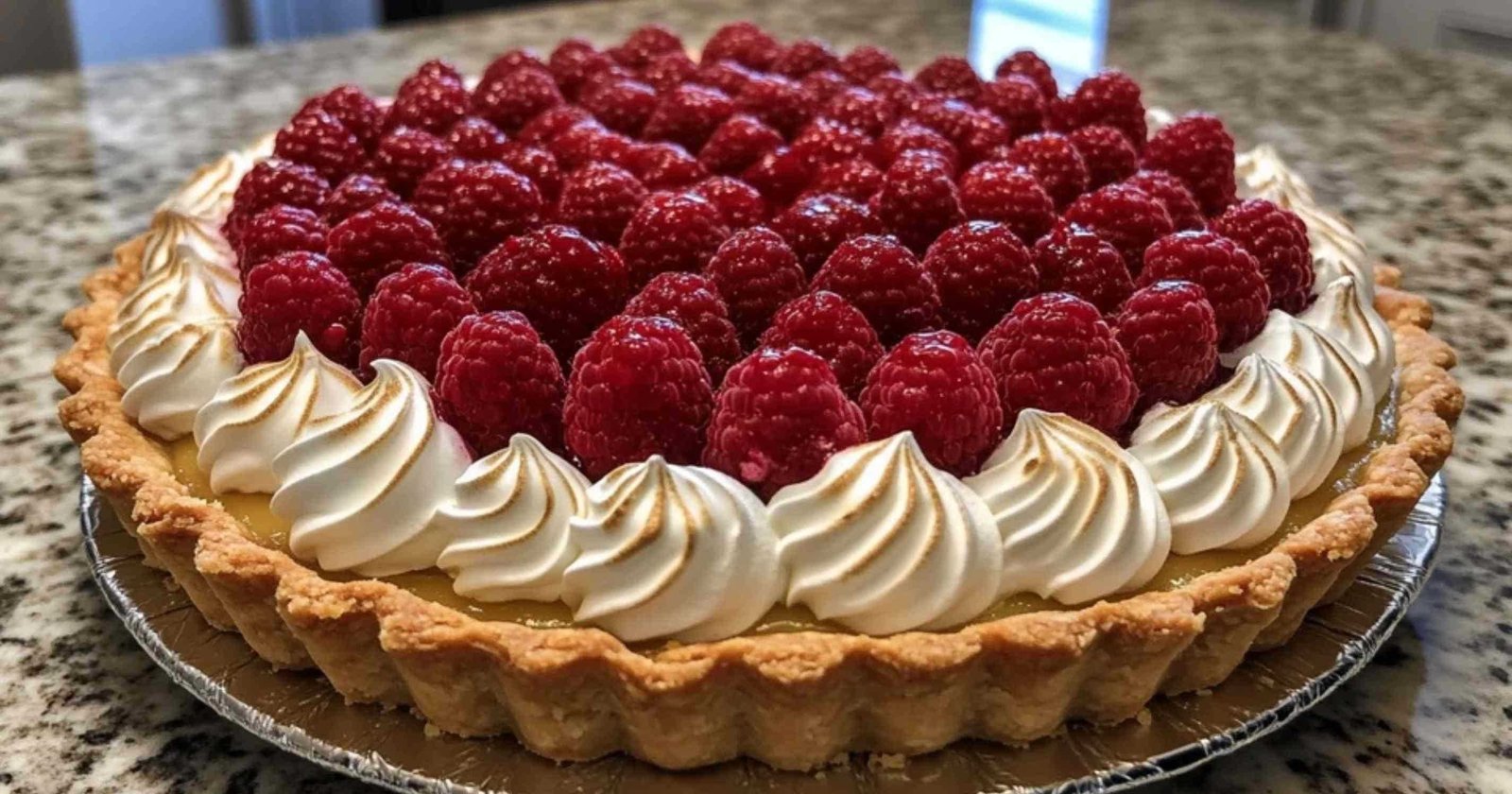 Étapes de préparation de la tarte aux framboises meringuée