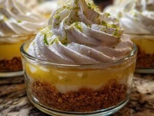 Dressage final des verrines façon tarte au citron meringuée