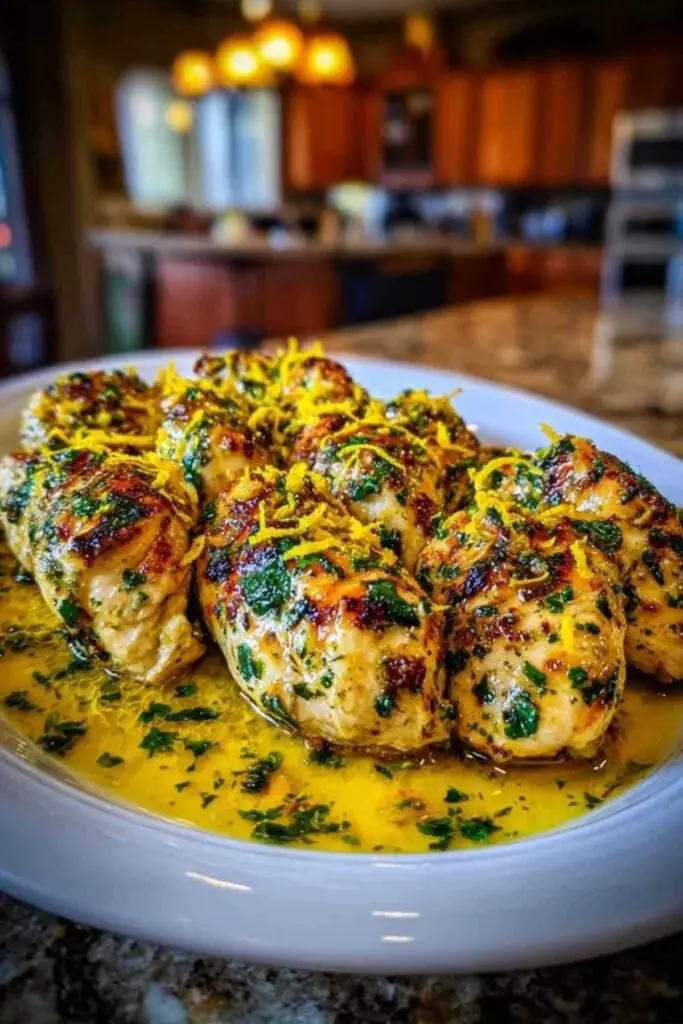 Blancs de Poulet à l’Ail et au Citron 2 Préparation de la sauce à l’ail et au citron dans une poêle