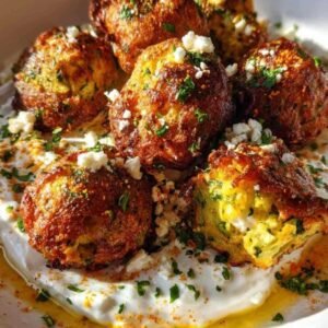 Boulettes de Courgettes à la Feta 3 Boulettes courgettes feta dorées cuisson poêle