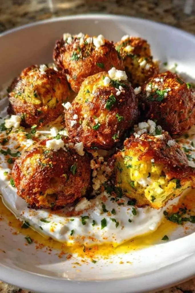 Boulettes de Courgettes à la Feta 2 Boulettes courgettes feta dorées cuisson poêle