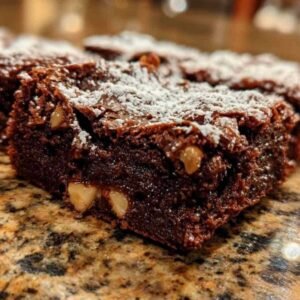 Brownie Moelleux Aux Noix 3 Brownie aux noix doré sortant du four