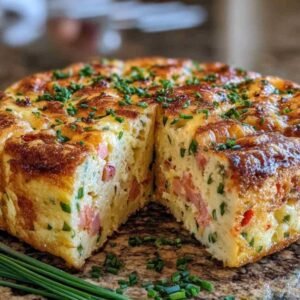 Cake au Saumon Fumé 3 Tranche de cake au saumon fumé montrant les morceaux de saumon et la ciboulette