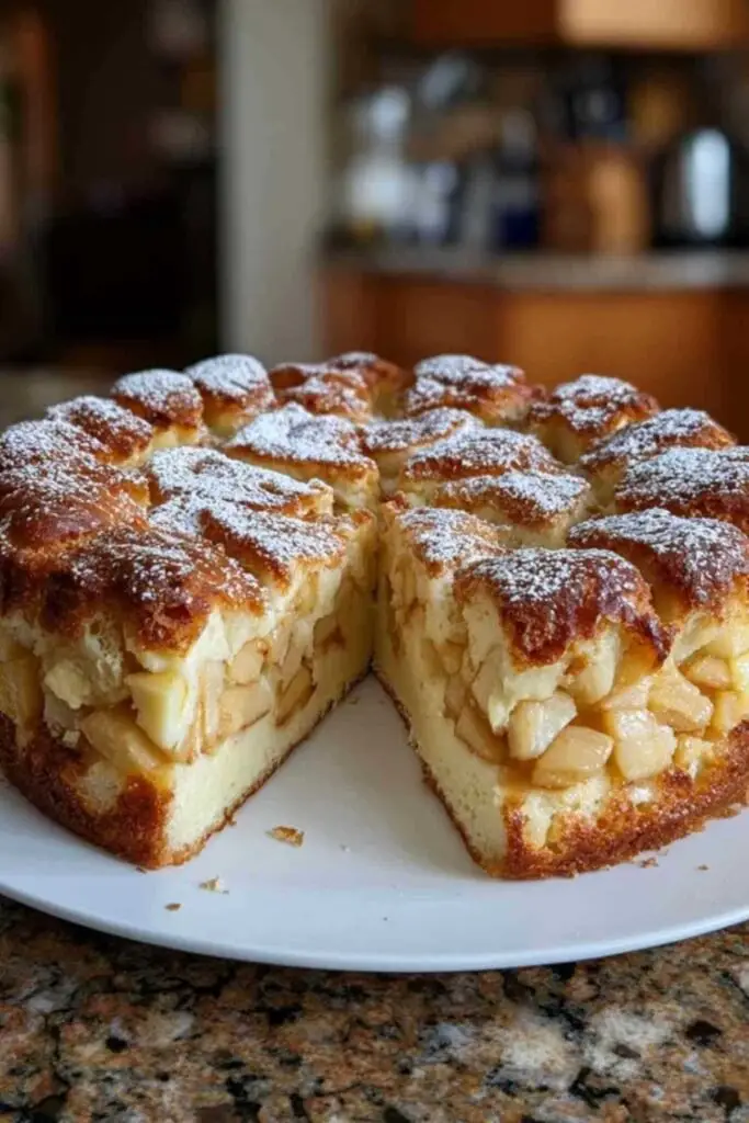 Gâteau aux Pommes et au Mascarpone 2 Part de gâteau aux pommes et mascarpone sur une assiette
