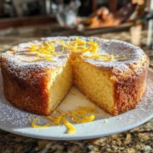 Part de gâteau nuage servie sur une assiette, mettant en évidence sa mie blanche, aérée et moelleuse.