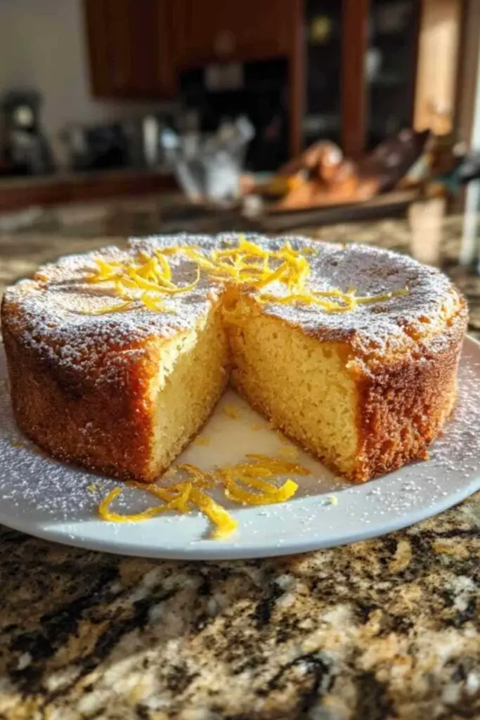 Part de gâteau nuage servie sur une assiette, mettant en évidence sa mie blanche, aérée et moelleuse.