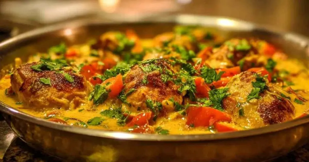 Poulet Coco Antillais Facile 1 Ingrédients frais pour le poulet coco antillais disposés sur un plan de travail en bois : morceaux de poulet, lait de coco, oignons, ail, gingembre et épices.Ingrédients frais pour le poulet coco antillais disposés sur un plan de travail en bois : morceaux de poulet, lait de coco, oignons, ail, gingembre et épices.