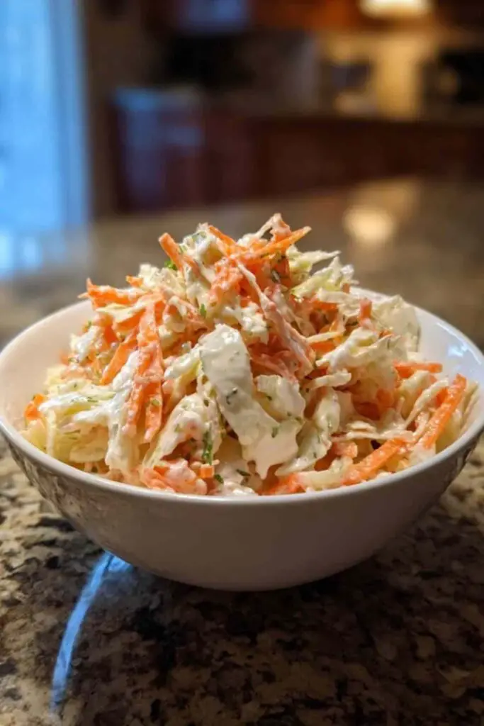 Salade Coleslaw 2 Ingrédients pour salade coleslaw disposés sur plan de travail chou carotte mayonnaise