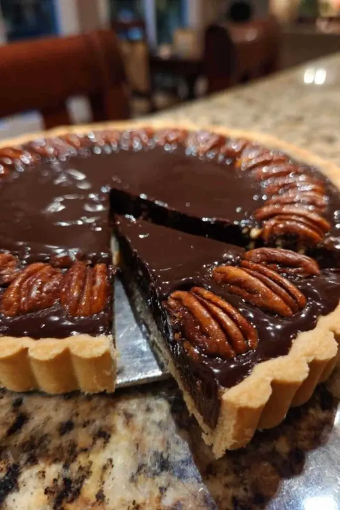 Tarte au Chocolat et Noix de Pécan 2 Préparation ganache chocolat pour tarte aux noix de pécan
