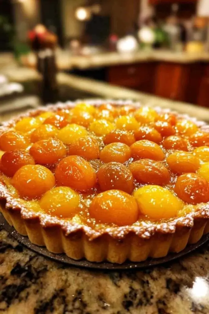 Tarte aux Mirabelles Facile 2 Assemblage de la tarte aux mirabelles avant cuisson, avec les fruits disposés sur la pâte crue dans le moule.
