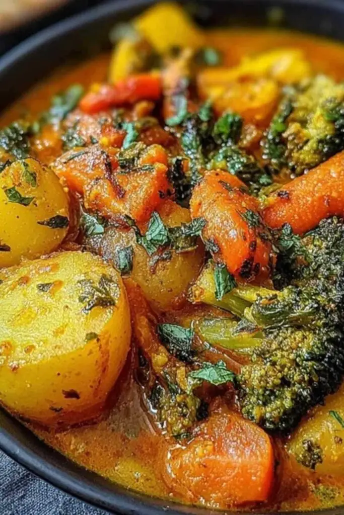Curry de Légumes 2 Curry de légumes coloré servi dans un bol avec coriandre fraîche