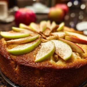 Gâteau Au Yaourt Sans Sucre Sans Gluten 3 Gâteau au yaourt sans sucre et sans gluten aux pommes coupé en parts sur une assiette
