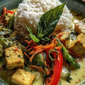 Curry Vert Thaï Végétarien 3 Ingrédients pour curry vert thaï végétarien disposition
