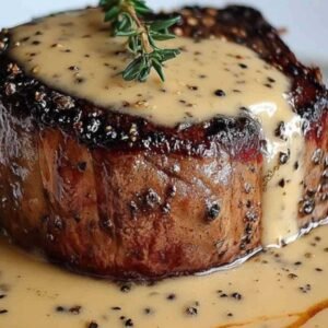 Filet Mignon Miel Moutarde 3 Filet mignon de bœuf badigeonné de mélange miel moutarde avant cuisson