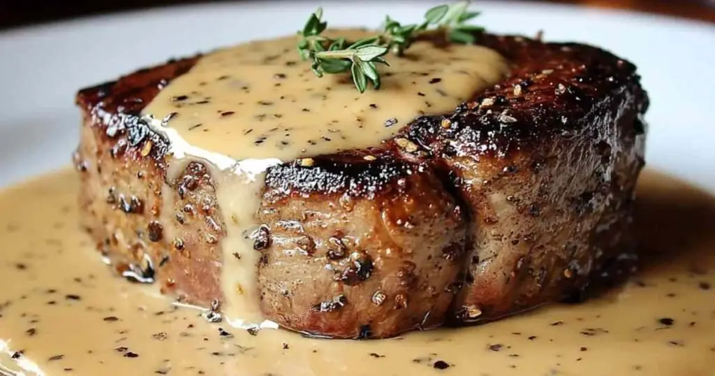 Filet Mignon Miel Moutarde 1 Filet mignon de bœuf badigeonné de mélange miel moutarde avant cuisson