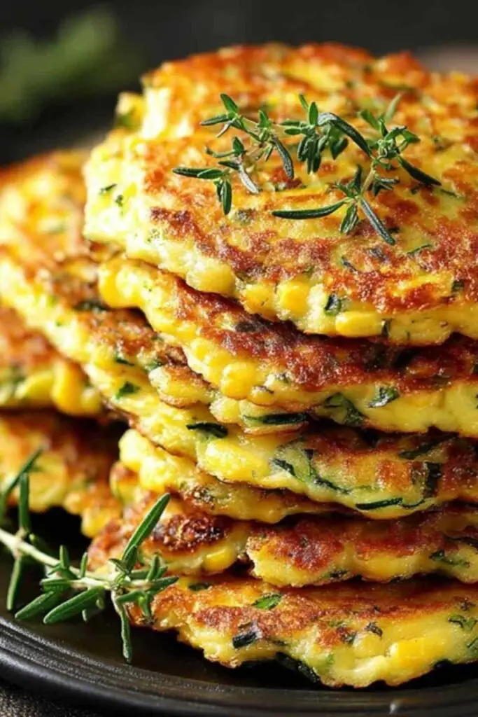 Galettes Courgettes Fondantes 2 Assiette de galettes de courgettes servies avec crème fraîche