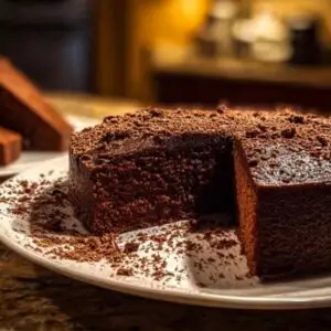 Gâteau Sans Sucre Chocolat 3 Gâteau sans sucre au chocolat tranché sur assiette
