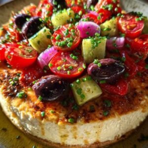 Salade Feta Méditerranéenne 3 Ingrédients pour salade feta méditerranéenne disposés sur plan de travail