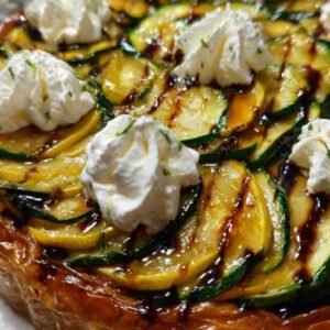 Tarte Tatin de Courgette 3 Courgettes disposées en rosace moule tarte tatin préparation
