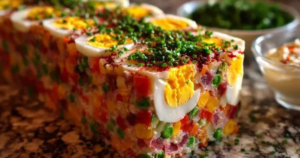 Terrine de Macédoine aux œufs Durs 1 Terrine Macédoine aux Œufs Durs - Recette Facile