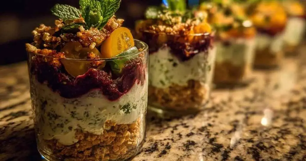 Étapes de préparation du tiramisu courgettes feta en verrines individuelles