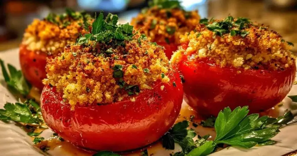 Tomates Provençales à L'air Fryer 1 Ingrédients pour tomates provençales air fryer sur plan de travail