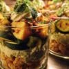 Ingrédients pour verrines courgette feta mascarpone herbes fraîches