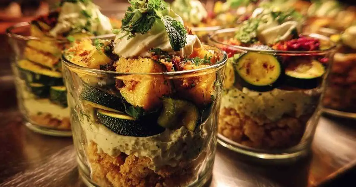 Ingrédients pour verrines courgette feta mascarpone herbes fraîches