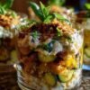 Verrines courgette feta mascarpone herbes fraîches apéritif