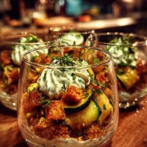 Verrines Courgette Feta 3 Étapes préparation verrines courgette feta crème mascarpone