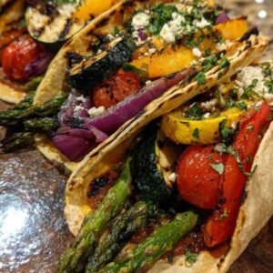 Wraps de légumes grillés colorés prêts à déguster