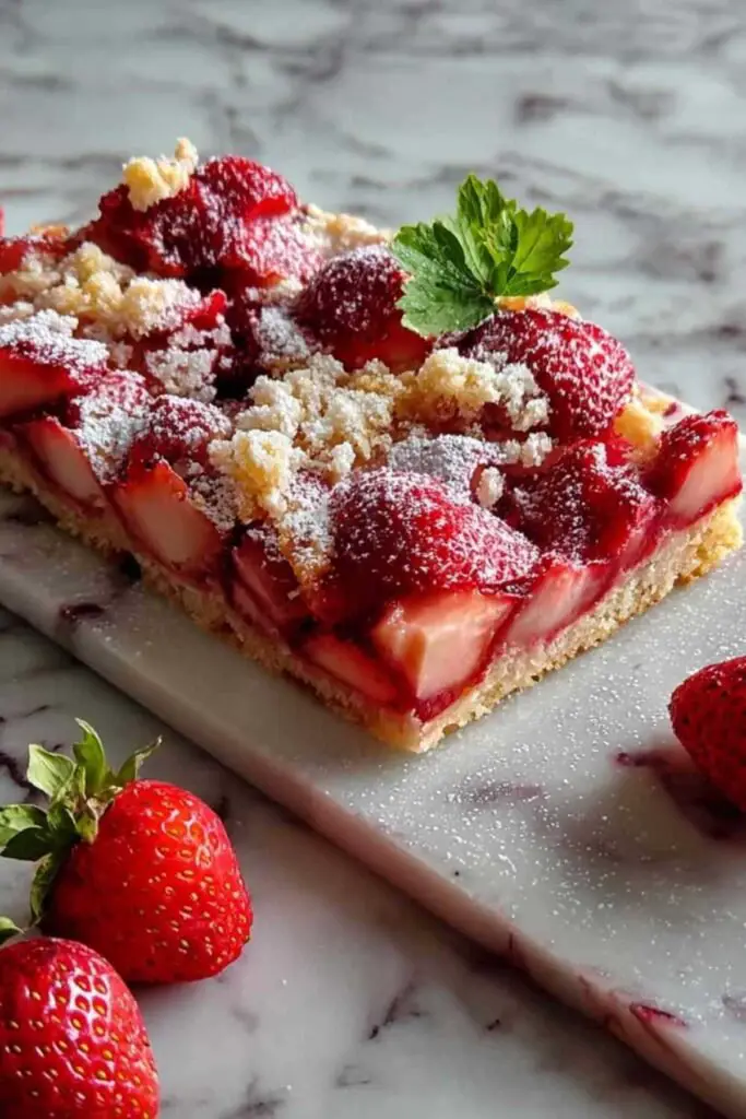 Carres Croustillants aux Fraises Carrés aux Fraises Crumble