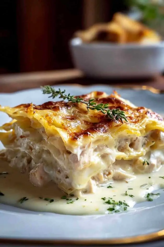 Lasagnes au Poulet et Sauce Blanche Cremeuse Lasagnes au Poulet et Sauce Blanche Crémeuse