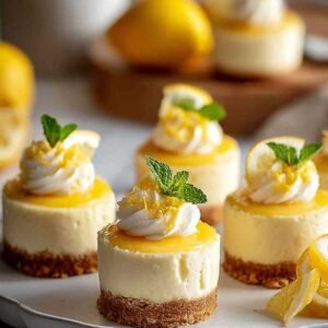 Mini-cheesecakes au citron dans des caissettes individuelles