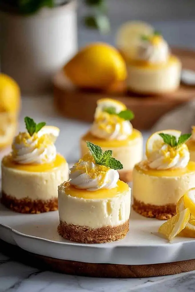 Mini-cheesecakes au citron dans des caissettes individuelles