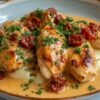 Aiguillettes de Poulet à la Sauce Crémeuse au Chorizo dans une poêle