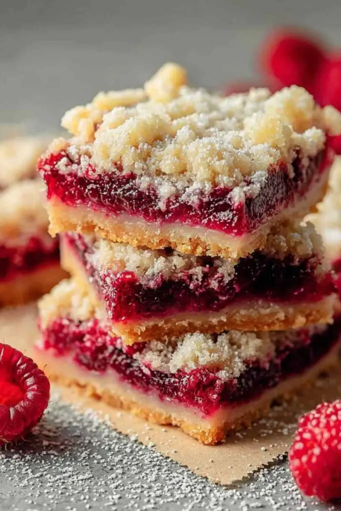 Barres aux framboises 2 barres framboises cuites four recette Barres aux framboises