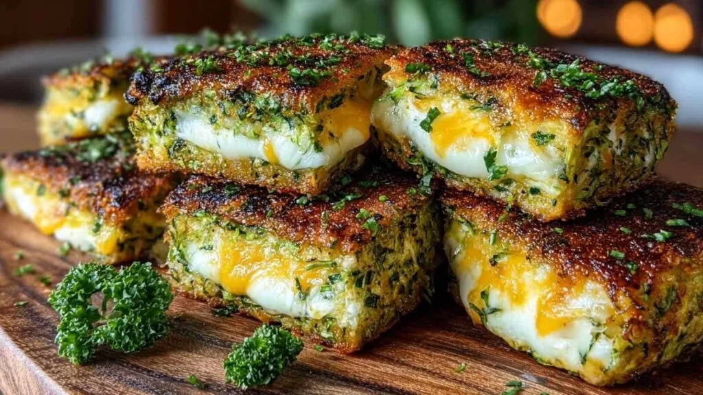 carres fromage grille croute courgette doree 1 Carrés de Fromage Grillé à la Croûte de Courgette