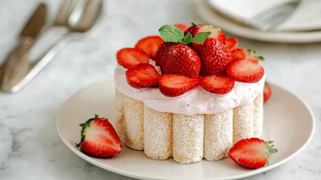 charlotte fraises mascarpone dessert express parfait 1 Charlotte aux Fraises Mascarpone