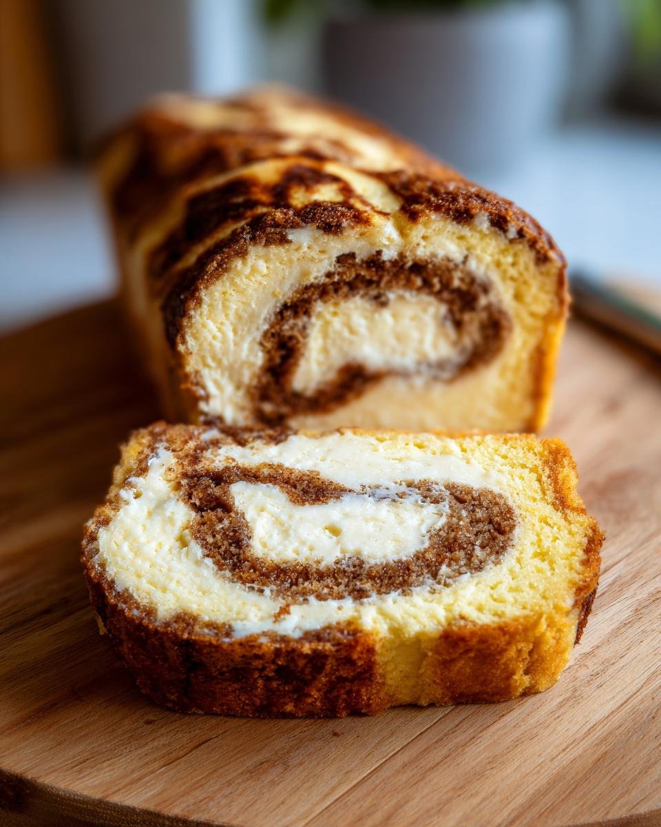 Cheesecake Roulé Cannelle : un délice en 60 min 3 Gros plan sur une tranche de Cheesecake Roulé à la Cannelle, révélant sa texture crémeuse et ses spirales de cannelle.