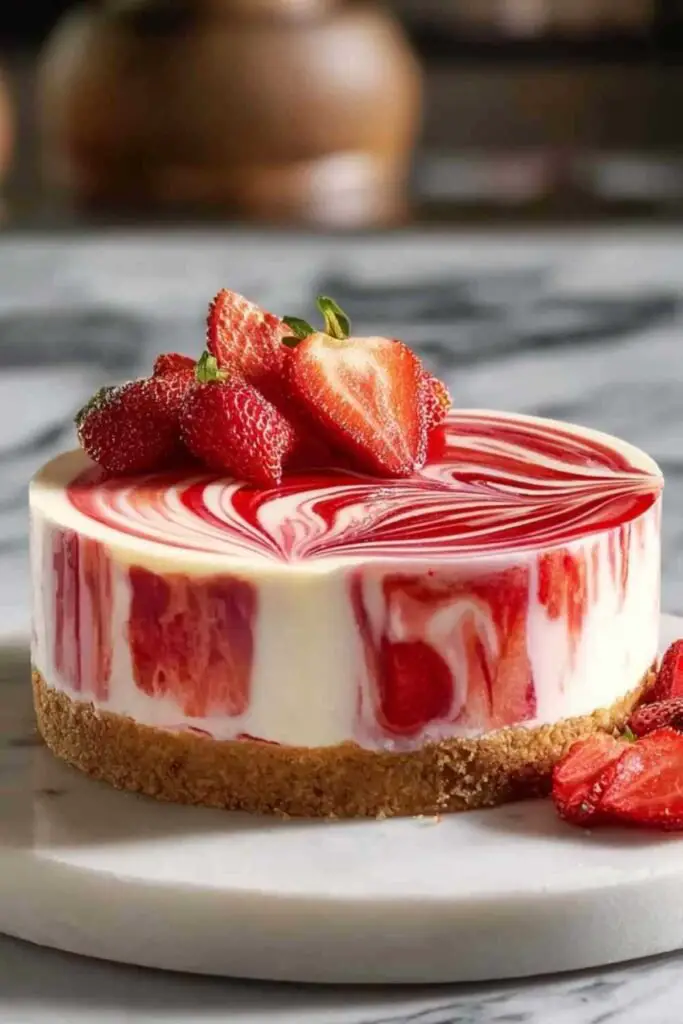 cheesecake tourbillon fraises fait maison Cheesecake Tourbillon Fraises