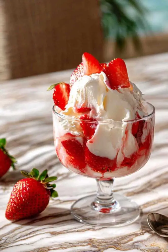 fraise melba coupe glacee recette facile Fraise Melba Coupe Glacée