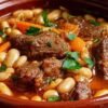 Loubia traditionnelle haricots blancs bœuf mijoté épices cocotte
