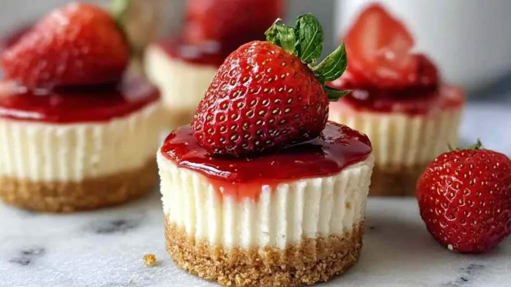 mini cheesecakes aux fraises plateau service 1 Mini Cheesecakes aux Fraises