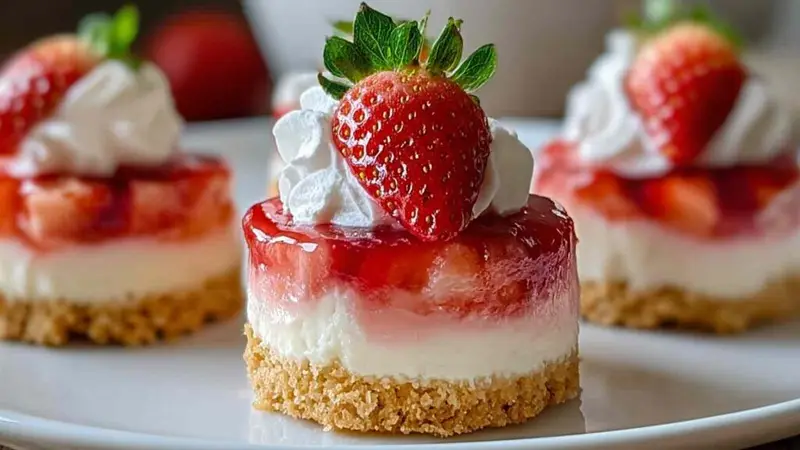 mini cheesecakes fraise legers finis decores 1 Mini Cheesecakes Fraise Légers