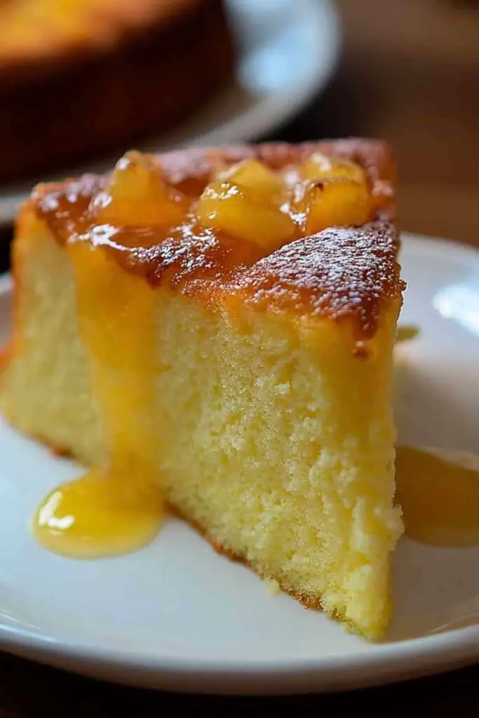 Moelleux aux amandes et compote de pommes 1 Moelleux aux amandes coupé en parts avec compote de pommes visible