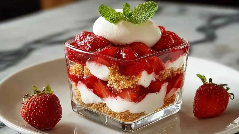 parfait fraise fini dessert elegant verrines 1 Parfait à la Fraise