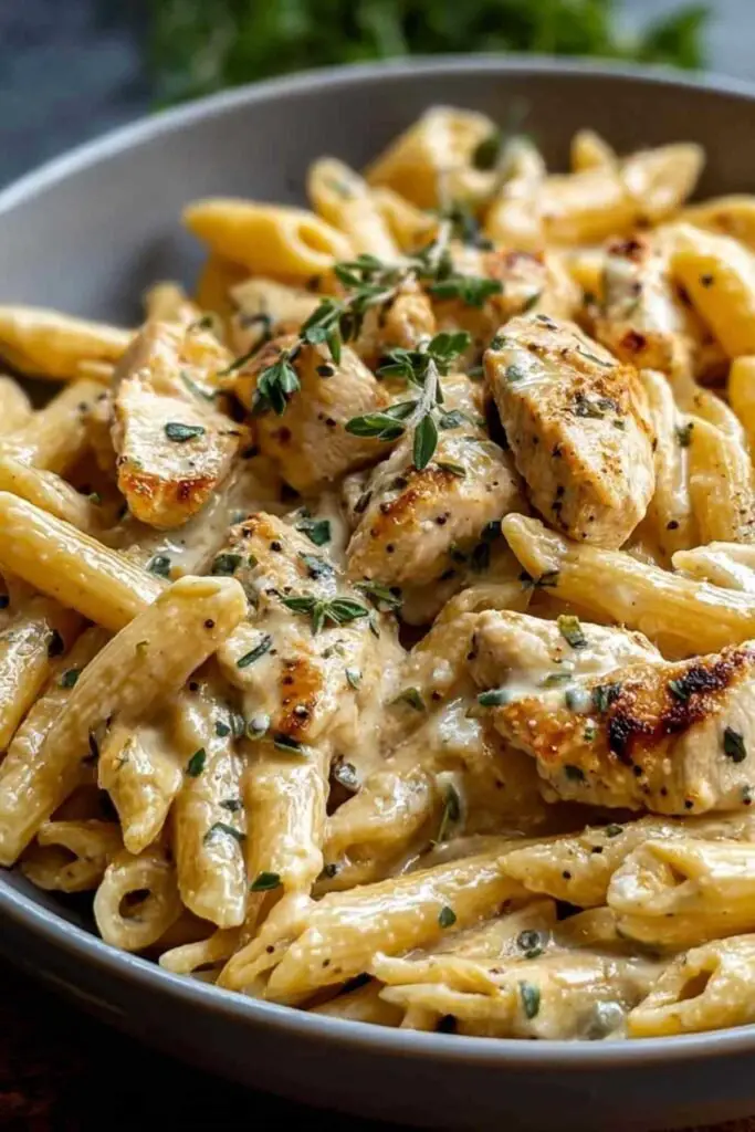 Pâtes au Poulet Épouse-moi 2 Pâtes au poulet épouse-moi crémeuses avec parmesan et basilic